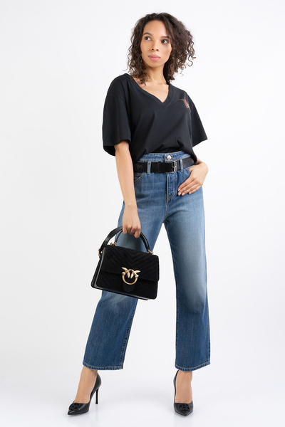 PINKO Jeansy niebieskie z paskiem Classifica Boyfriend