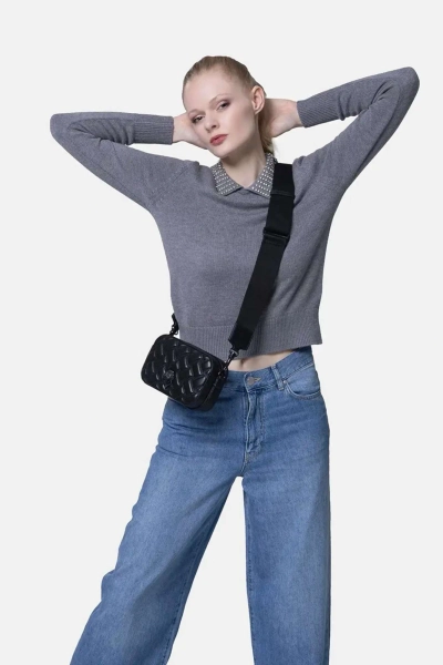 PINKO sweter o dopasowanym kroju Ventotene szary