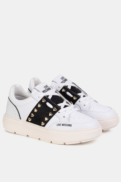  Sneakersy biało czarne Love Moschino JA15284G1IJC510A