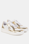 Twinset sneakersy damskie biało złote 241GCJ110