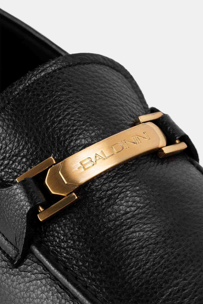 Baldinini Loafersy skórzane U3A160BORK0000 Czarne