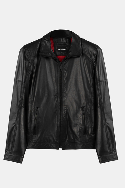 Evolution kurtka skórzana męska Grip czarna