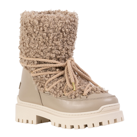 INUIKII Śniegowce z futerkiem Vegan Riccio beżowe