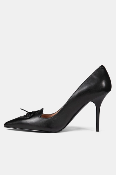 Love Moschino czarne damskie szpilki ze skóry Scarpad.Spillo95 czarne
