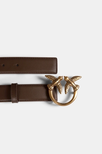 PINKO pasek skórzany damski Love Berry H3 Belt Low 100125A0F1L74Q brązowy 
