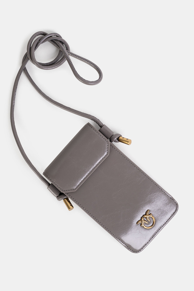 PINKO pokrowiec na smartphone szary Phone Case Vitello Shiny 