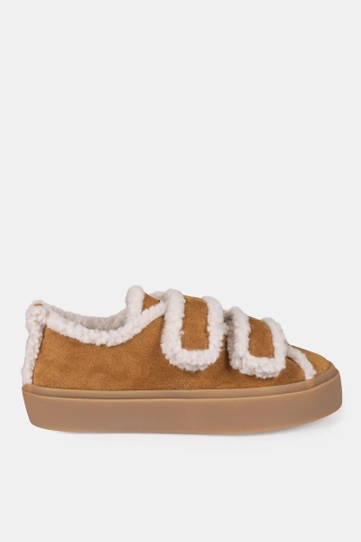 INUIKII sneakersy Shearling Low Velcro 35202-050 brązowe