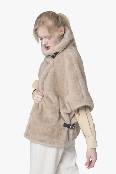 PINKO kamizelka Comodino Cape Coat beżowa