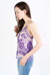 PINKO Top fioletowy z printem Giaggiolo