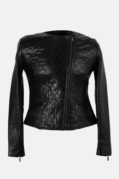 Giovanni kurtka skórzana damska pikowna Julia czarna