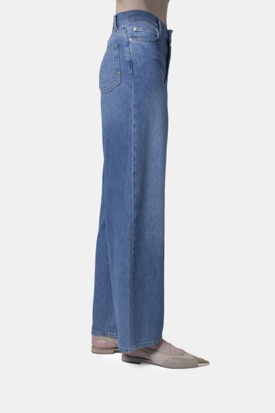 PINKO jeansy palazzo Lauryn Loose niebieskie