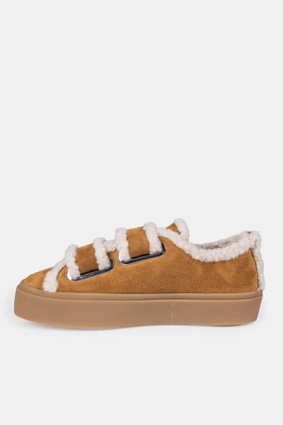 INUIKII sneakersy Shearling Low Velcro 35202-050 brązowe