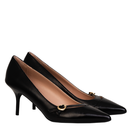 Love Moschino szpilki skórzane Scarpad.Spillo70 czarne