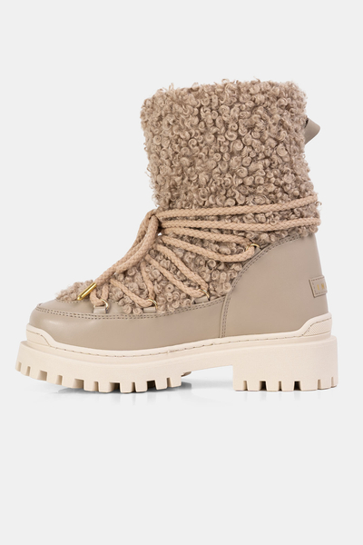 INUIKII Śniegowce z futerkiem Vegan Riccio beżowe