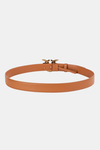 PINKO pasek brązowy ze złotą klamrą Love Berry H3 Belt Vitello Set  