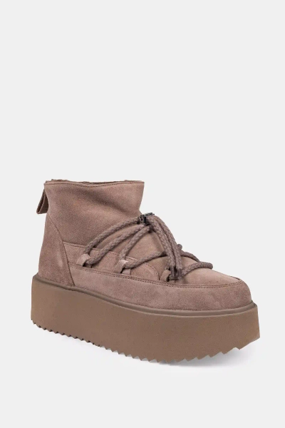 INUIKII śniegowce skórzane Classic Low Platform 75204-004 Taupe