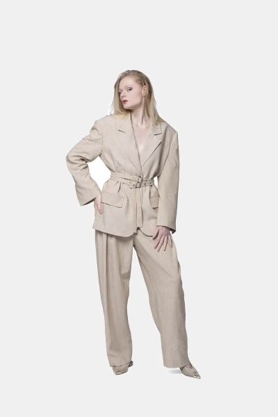 PINKO marynarka oversize Emozioni beżowa