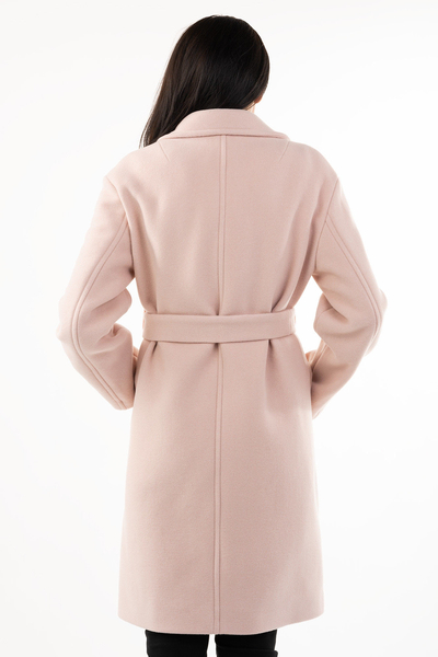 PINKO PŁASZCZ długi z paskiem RÓŻOWY GIACOMINO 1 