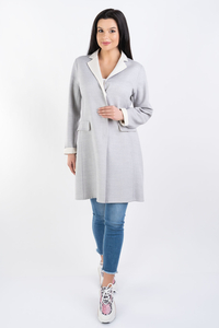 CINZIA ROCCA Płaszcz długi o marynarkowym kroju szary