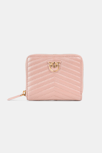 Pinko Portfel różowy Taylor Zip Around Sheep Nappa