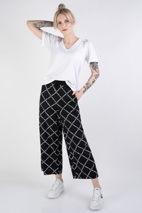 Spodnie czarne Linen Blend Pant w/Logo Karl Lagerfeld