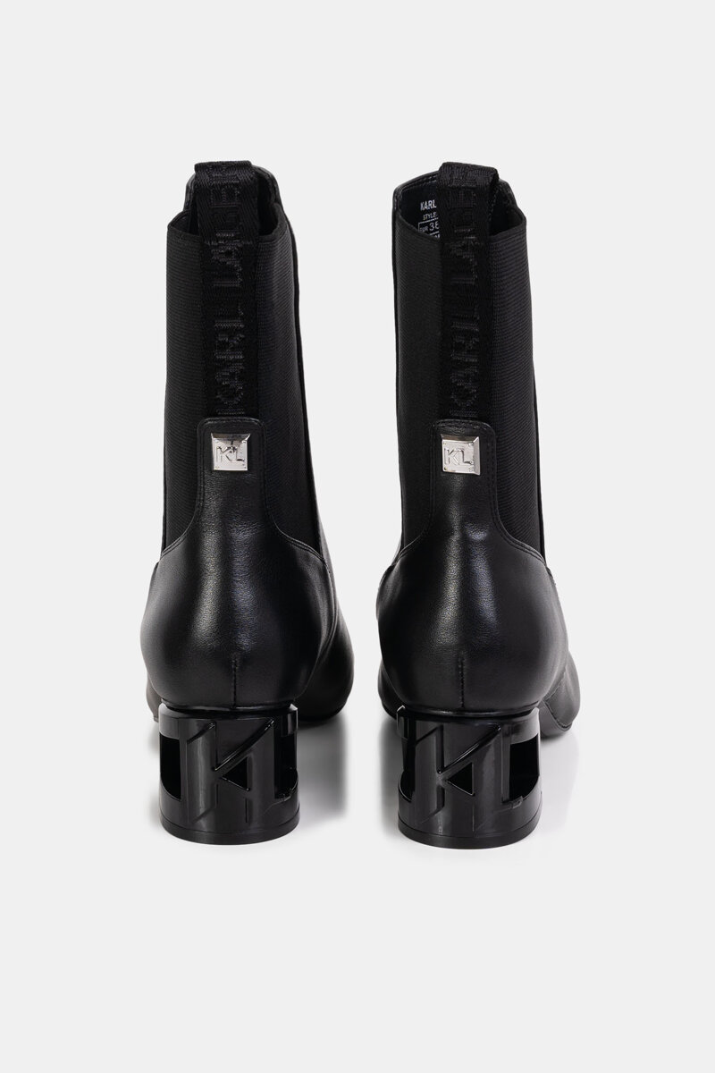 Karl Lagerfeld Czarne botki na obcasie Tetra Heel
