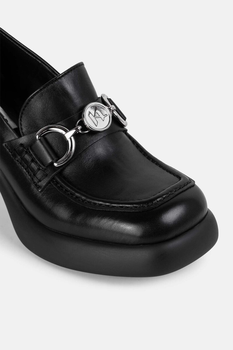 Karl Lagerfeld Loafersy na obcasie ASTRAGON Klasp czarne