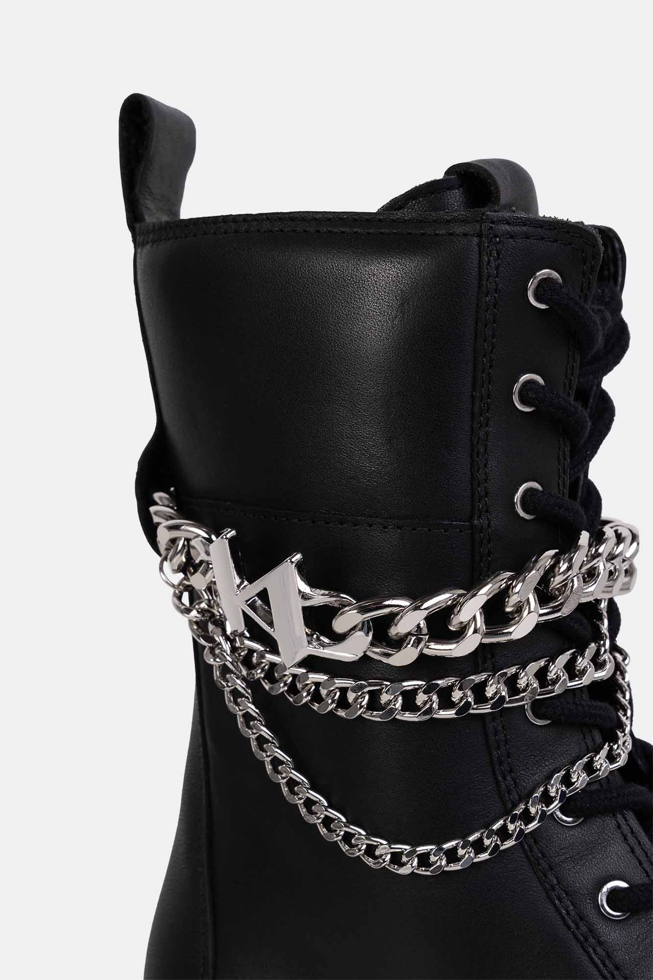 Karl Lagerfeld buty z łańcuchem KOMBAT KC Hi Lace Chain czarne