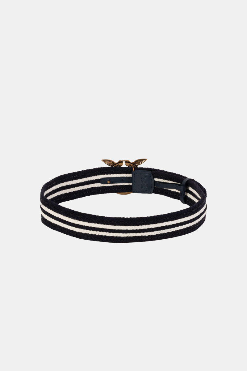 Pasek PINKO Love Navy Belt H4 Nastro Rigat granatowy