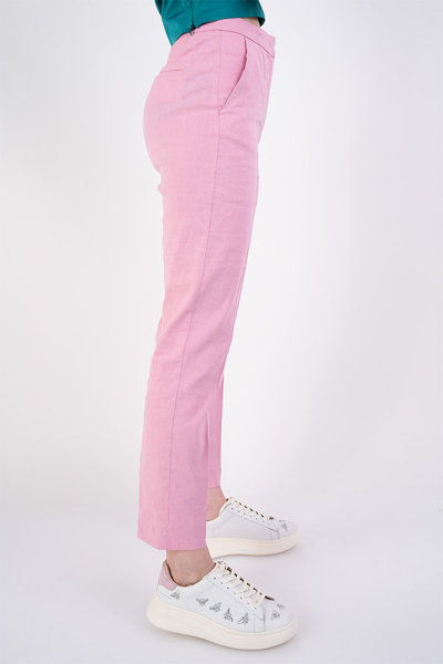 Pinko Spodnie cygaretki z wiskozy różowe Nuccia