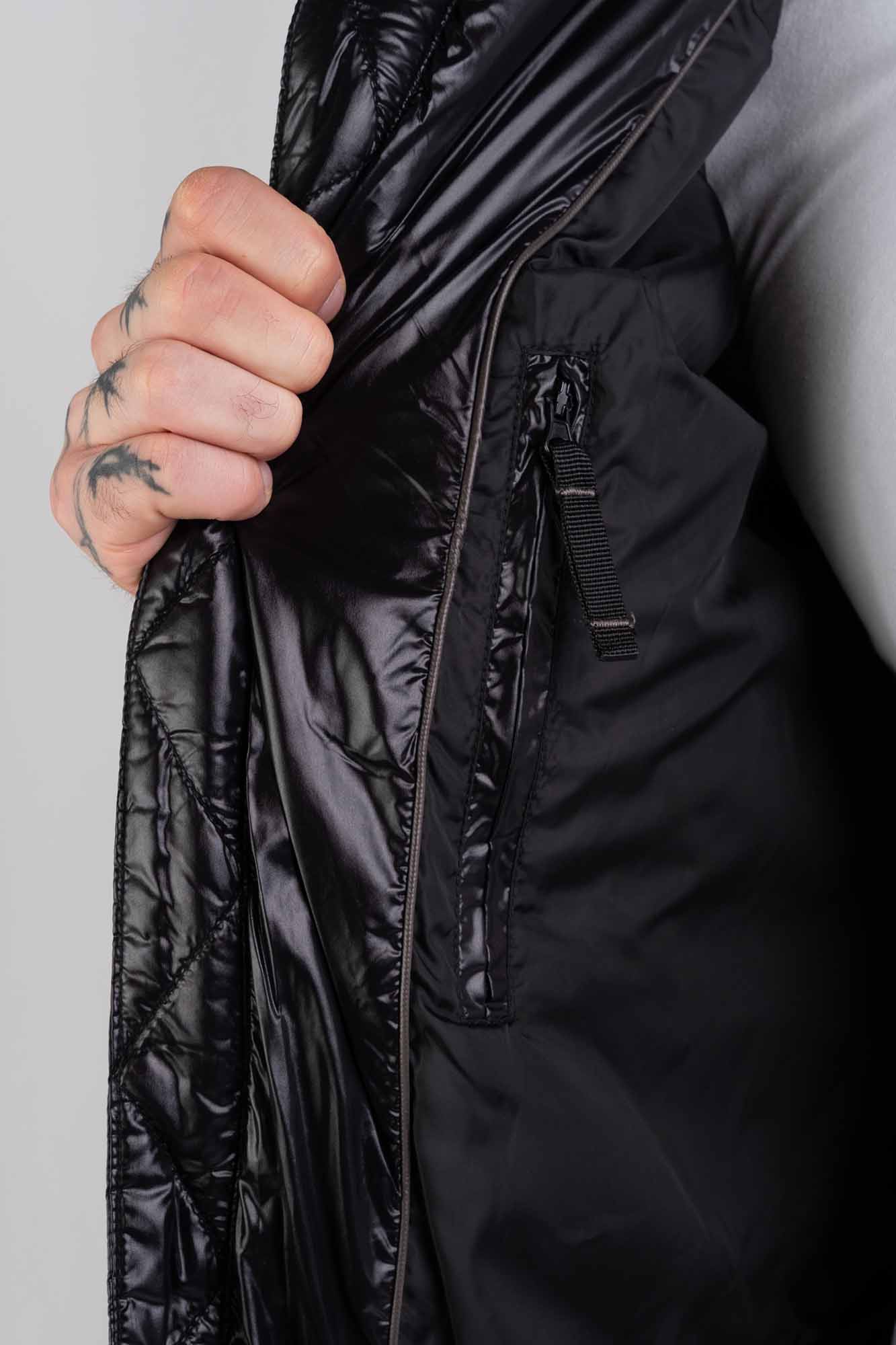ROCKANDBLUE czarna kurtka puchowa z kapturem Manson Shine