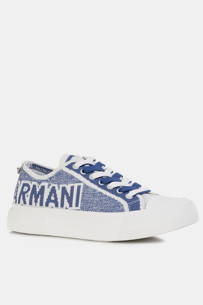 Sneakersy damskie Emporio Armani SNK KNIT RECYCLED + niebieskie
