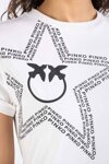 PINKO T-shirt biały z gwiazdą i logo Acquasparta