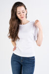 PINKO T-shirt biały z wiązaniem gorsetowym na plecach Tatami 