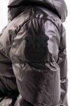PINKO kurtka puchowa pikowana z kapturem z połyskiem czarna ROCKAWAY 1 