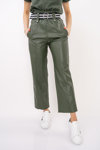 PINKO spodnie ze skóry ekologicznej z paskiem Zielone BIELLA  