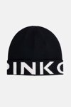 Pinko czapka czarna z logo Calamaro 