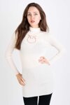 Pinko wełniany sweter długi z logo biały Tartaruga